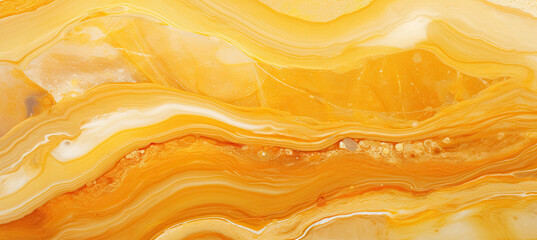 Background marble agate pattern in summer yellow swirls of warm colors - obrazy, fototapety, plakaty