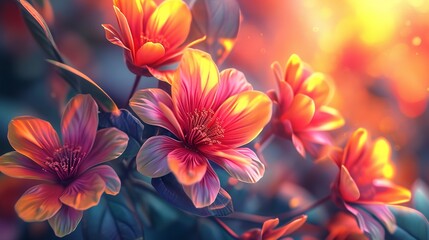 Fototapeta premium Floral Abstract Pattern 8k Realistic Lighting