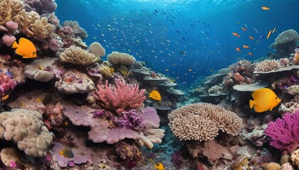 Naklejka na ściany i meble colorful reefs and fish