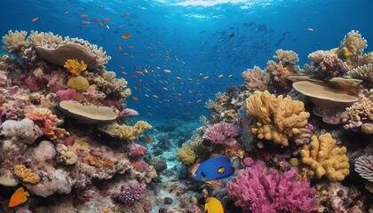 Naklejka na ściany i meble colorful reefs and fish