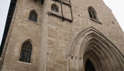 Low-angle shot of a medieval designed building
