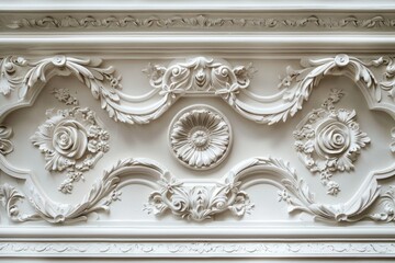 Elegant Stucco Relief Detail on Classic Ceiling Design
