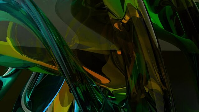 moderne elegante gr&uuml;ne abstrakte gl&auml;serne Figur - visuelle Dynamik, Design, Hintergrund, Geometrie, kreativ, Hintergrund, Abstraktion, organisch, Kunst