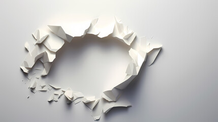 Broken torn paper background with center