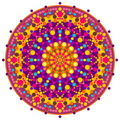 Mandala wit different colors ethnic ornament
