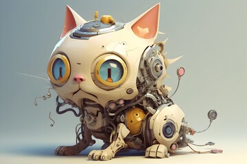 Cute Robot Cat Design: A Modern Fusion of Feline Finesse and Mechanical