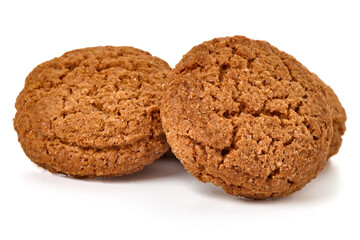 Oatmeal Cookies, isolated on white background.