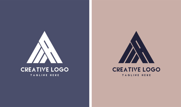 monogram AM and MA elegant simple minimal luxury serif font alphabet letter AM tringle logo design