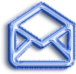 Mailbox Blue Foil Balloon Icon