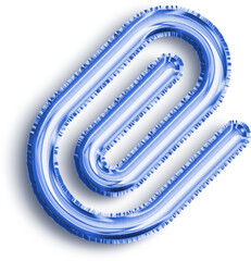 Paperclip Blue Foil Balloon Icon