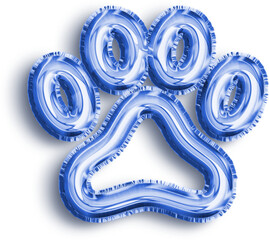 Paw Blue Foil Balloon Icon