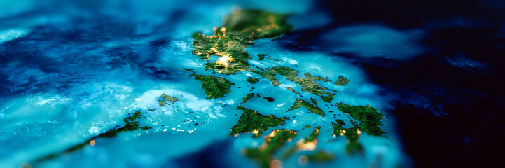 Philippines islands miniature map - 758875325