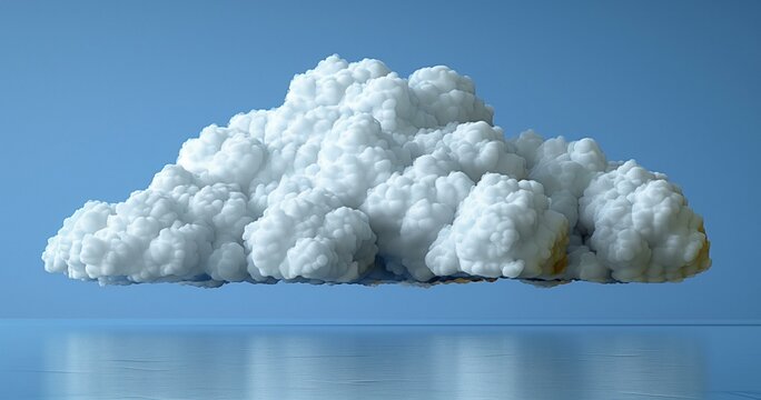 Cumulus Cloud Formation on Blue Background