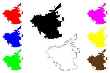 Los Angeles city (Republic of Chile) map vector illustration, scribble sketch Los Ángeles City and Commune map