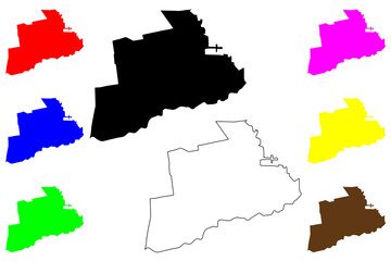 Puente Alto city (Republic of Chile) map vector illustration, scribble sketch High Bridge City and Commune map