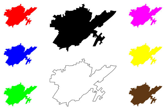 Curico city (Republic of Chile) map vector illustration, scribble sketch Curic&oacute; City and Commune map