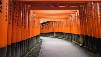 Foto op Aluminium Tori gates, Fushimi Inari Taisha, Kyoto, Japan © Iuliu