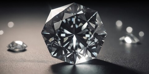 Diamonds on a black background. 3d rendering, 3d illustration.