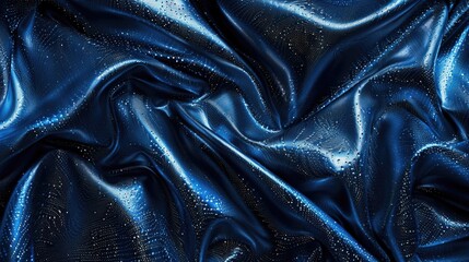 Detailed shot of a shiny blue fabric, ideal for textile backgrounds - obrazy, fototapety, plakaty