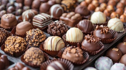 various chocolates as background - sweet food