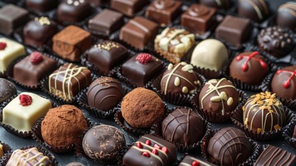 various chocolates as background - sweet food