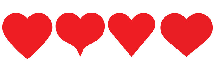 Heart Red - Love - Logo-| Variations. Vector illustration.
