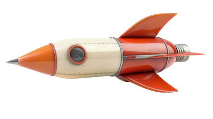 Toy Rocket on Transparent Background PNG - obrazy, fototapety, plakaty