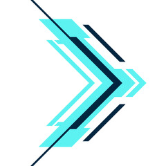 Blue Modern Futuristic Arrow Icon