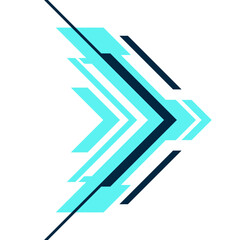 Blue Modern Futuristic Arrow Icon