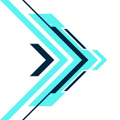 Blue Modern Futuristic Arrow Icon