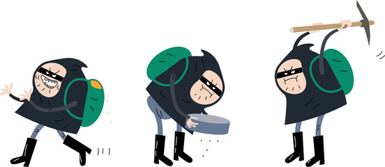 ninja gnomes digging gold