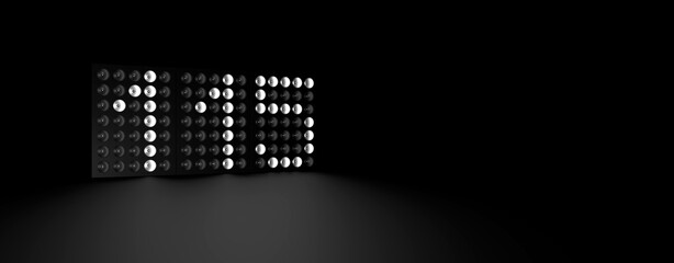 Scheinwerfer-Anzeige zeigt die Zahl 115