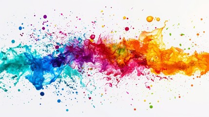 Obraz premium Multicolored splash on white background. Painting designing suitable for wallpaper.