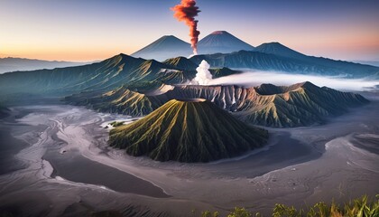 Volcano Mount Bromo volcano in Indonesia - obrazy, fototapety, plakaty