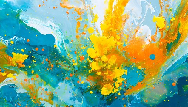 Photo of liquid multicolor art painting abstract