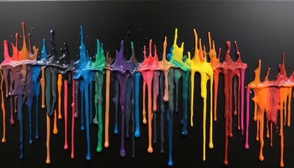 Black background with wax melted crayon art