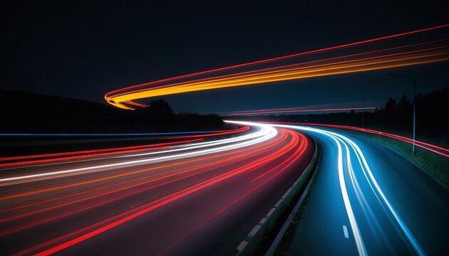 Car lights in long exposure effect
