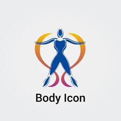 Silhouette Corps avec symbole de l'infini Icône  Illustration graphique Symbole Nature, Sports et Fitness, Logo pour les entreprises Couleurs