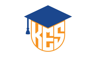 KES initial letter academic logo design vector template. school college logo, university logo, graduation cap logo, institute logo, educational logo, library logo, teaching logo, book shop, varsity