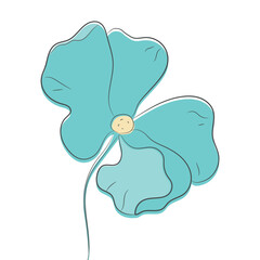 Flower outline. Beautiful flower line vector illustration