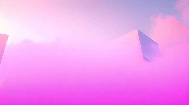 Abstract Aesthetic 3D geometric shapes floating in a soft, ethereal fog, with gentle pastel lighting, 3D Animation Video HD