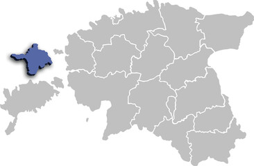 Hiiumaa COUNTY OR DEPARTMENT MAP STATE OF ESTONIA 3D ISOMETRIC MAP