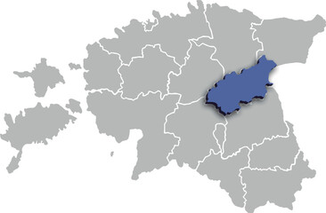 JOGEVA COUNTY OR DEPARTMENT MAP STATE OF ESTONIA 3D ISOMETRIC MAP