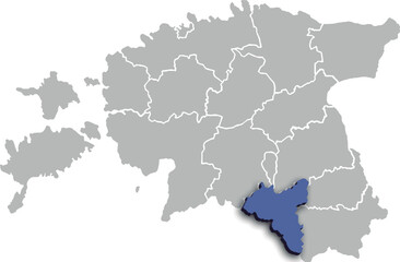 VALGAMAA COUNTY OR DEPARTMENT MAP STATE OF ESTONIA 3D ISOMETRIC MAP
