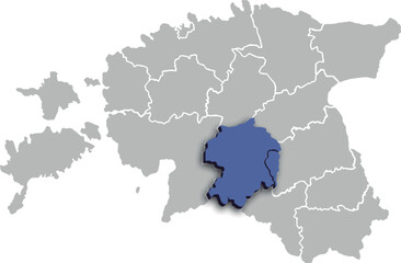 VILJANDIMAA COUNTY OR DEPARTMENT MAP STATE OF ESTONIA 3D ISOMETRIC MAP