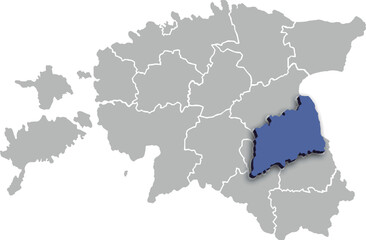 TARTUMAA COUNTY OR DEPARTMENT MAP STATE OF ESTONIA 3D ISOMETRIC MAP