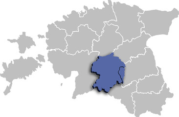 VILJANDIMAA COUNTY OR DEPARTMENT MAP STATE OF ESTONIA 3D ISOMETRIC MAP