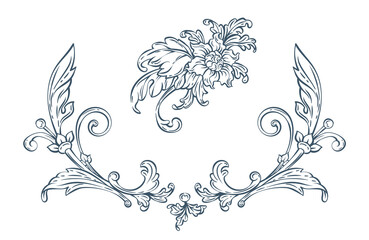 Luxury decorative vector element, baroque monogram, renaissance emblem, luxury label