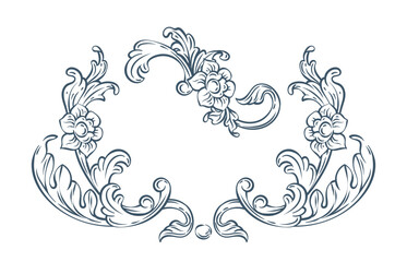 Luxury decorative vector element, baroque monogram, renaissance emblem, luxury label