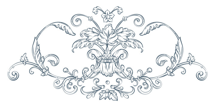 Luxury decorative vector element, baroque monogram, renaissance emblem, luxury label